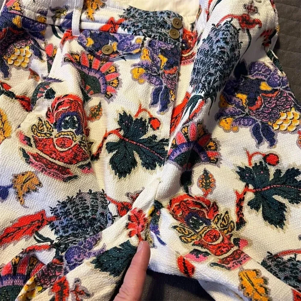 J.‎ Crew Women's Paisley Crop Pants Size 8 Multicolor Casual Spring
